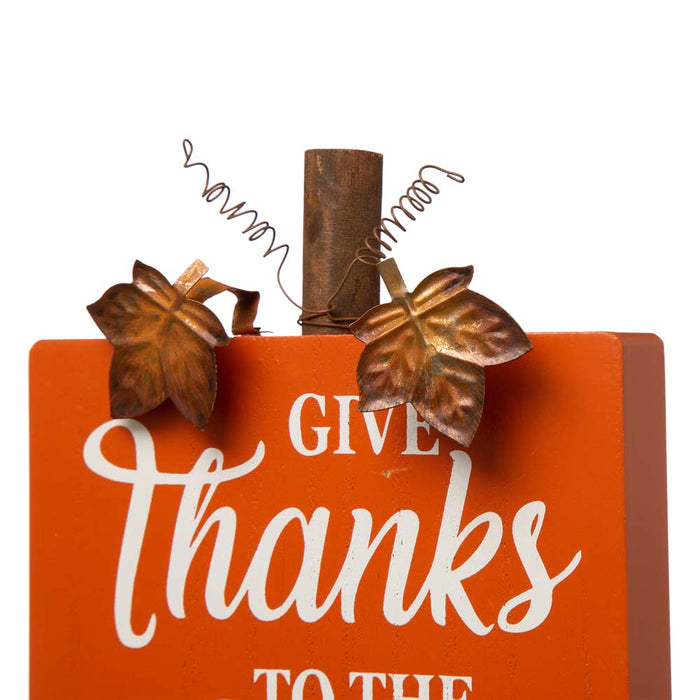 3PK Fall Wooden Pumpkin Table Decor Set