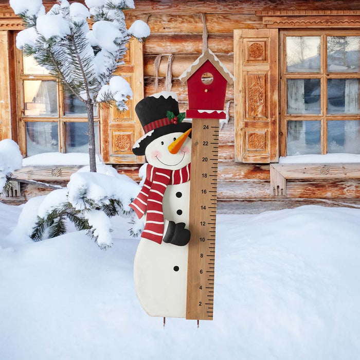 40"H Snowman Snow Gauge Yard Stake or Wall Décor (2 Functions)