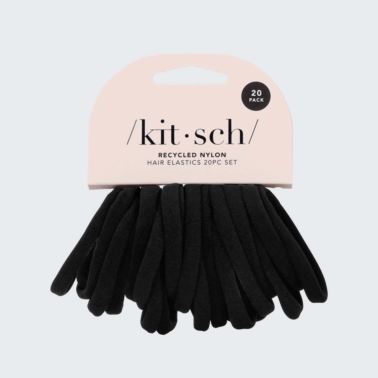 KITSCH - Elastic Hair Ties 20 Pack - Black