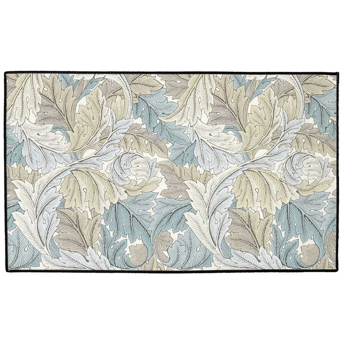 Acanthus Indoor/Outdoor Floor Mat William Morris Blue Pastel Cream