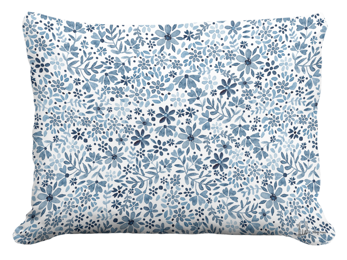 Accent Pillow Indigo Flourish
