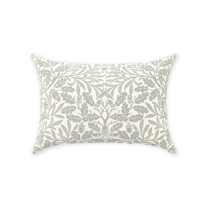 Acorn Cotton Throw Pillows William Morris Grey