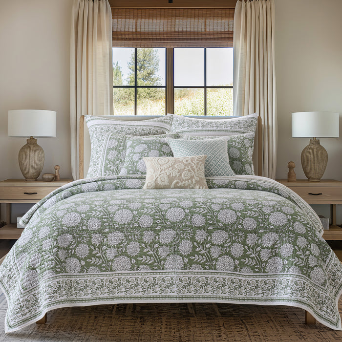 Adare Sage Quilted Pillow