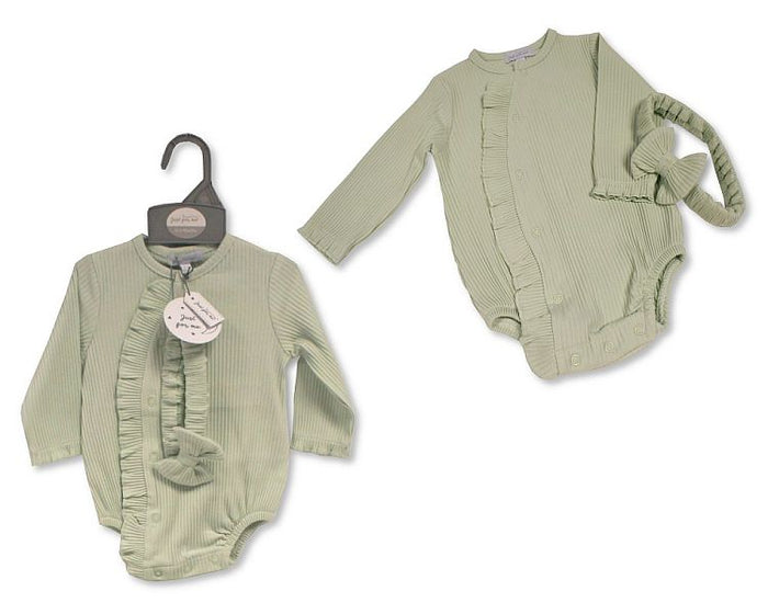 Baby Girls Long-Sleeved Bodyvest with Headband (0-12 Months) (PK6) Bis-2120-6176