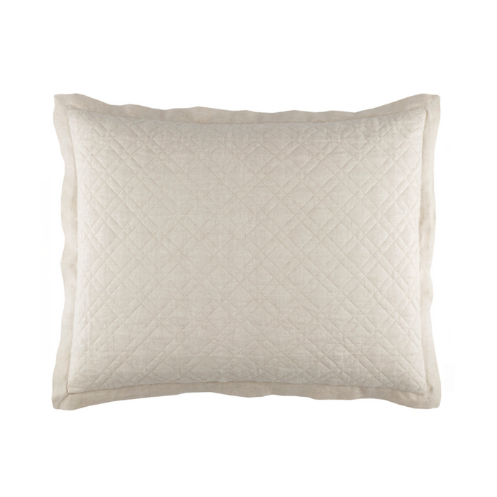 Bedding Washed Linen Quilted Shams Natural