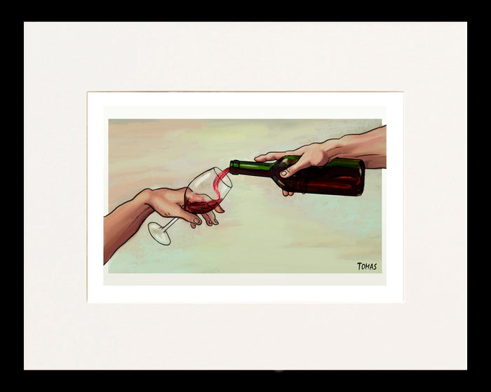 Creation of Red Wine Cartoon Print