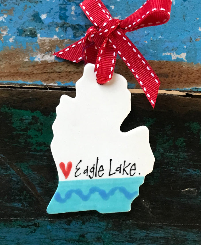 Eagle Lake Ceramic Ornament