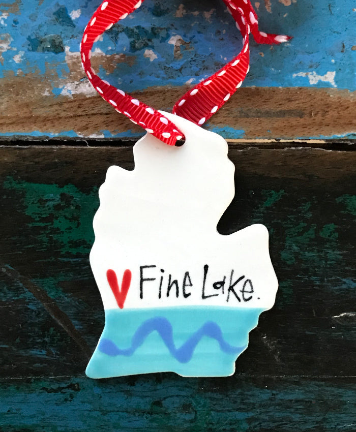 Fine Lake Ceramic Ornament