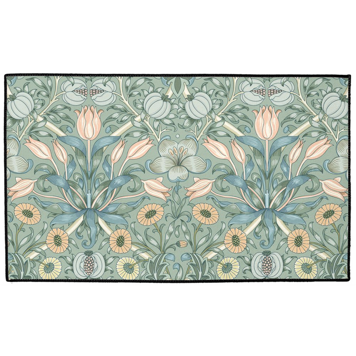 Floral Indoor/Outdoor Floor Mat William Morris Duck Egg Sage