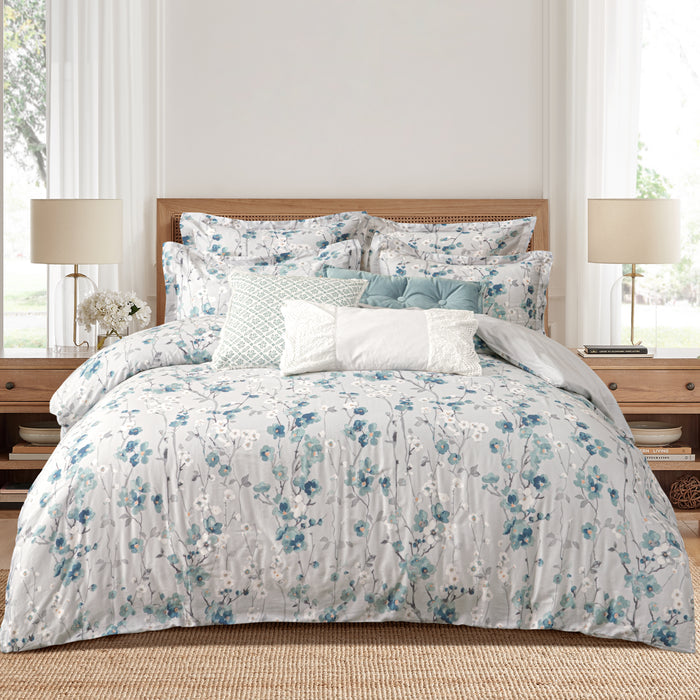 Levtex Home Florina Blue Velvet Pillow Decorative Pillows