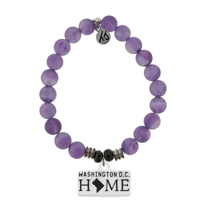 Home Collection- Amethyst Stone Bracelet with Washington D.C. Sterling Silver Charm T. Jazelle