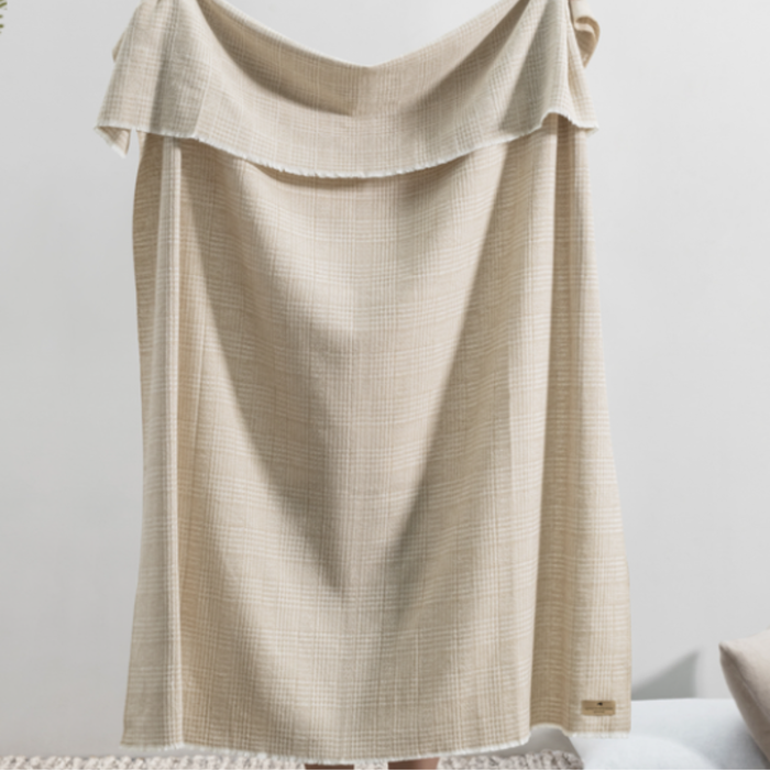 Italian Sutton Plaid Throw Blanket - Dune