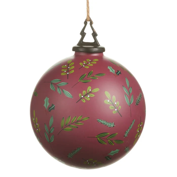 Matte Floral Ball Orn