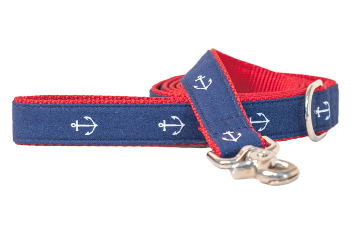 Navy Anchors Matching Leash - Crew LaLa