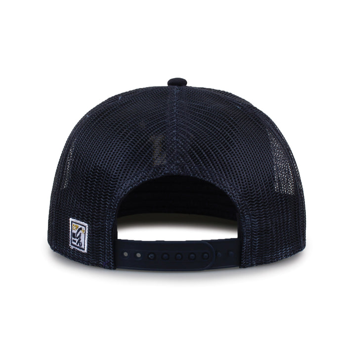 United States Naval Academy (Navy) Class of '92 trucker hat, rear view of mesh back and adjustable snapback closure
