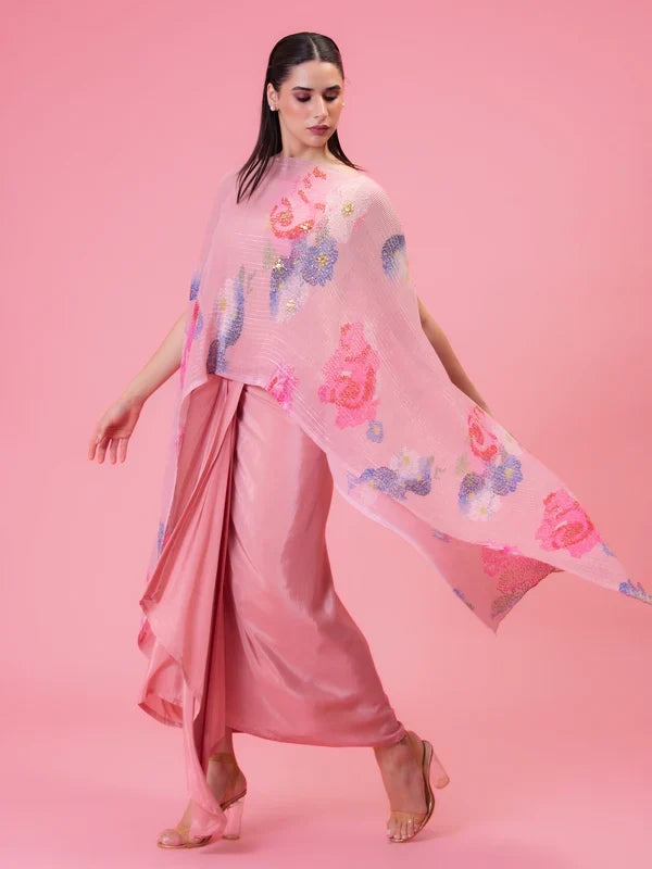 Elegant kaftan dhoti ethnic outfit