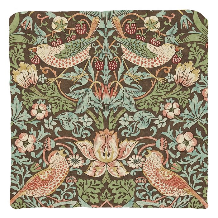 Strawberry Thief Cotton Throw Pillows William Morris Brown