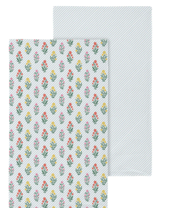 What She Shed Flower Seersucker Towel