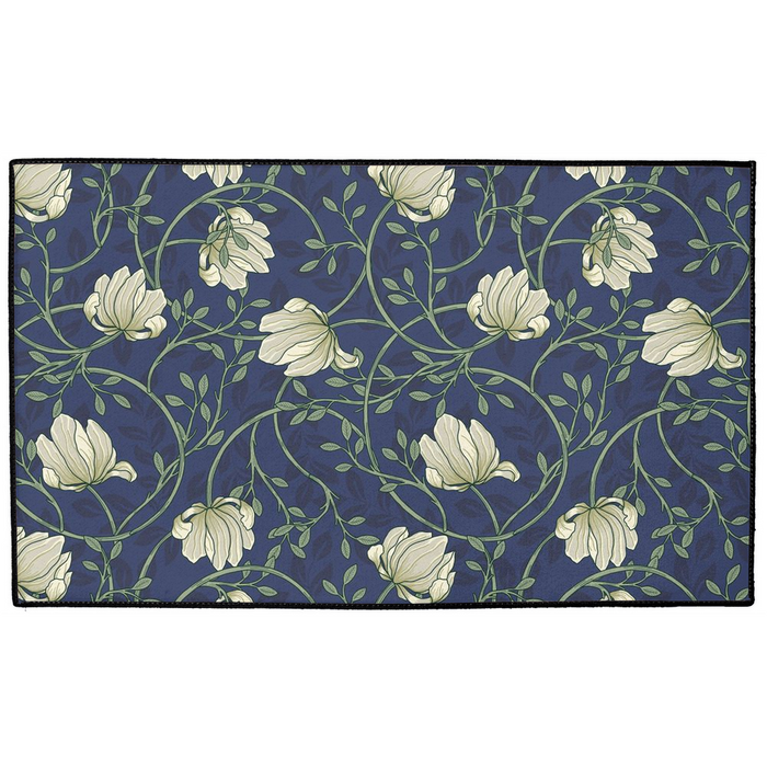 Wild Pimpernel Indoor/Outdoor Floor Mat William Morris Blue Cream