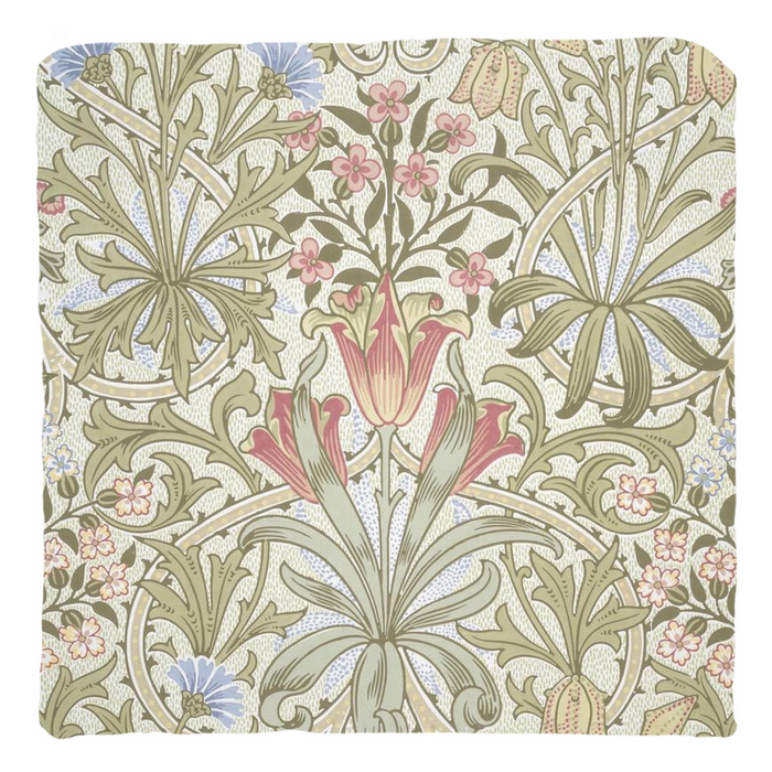 Woodland Weeds Cotton Throw Pillows William Morris Sage Pink
