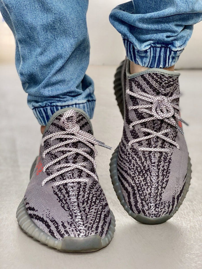 3M Rope - 3M Reflective Rope Laces - Static Beluga Grey / Yeezy 380 Mist