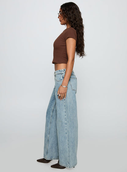 Ellanor Low Rise Straight Leg Light Blue