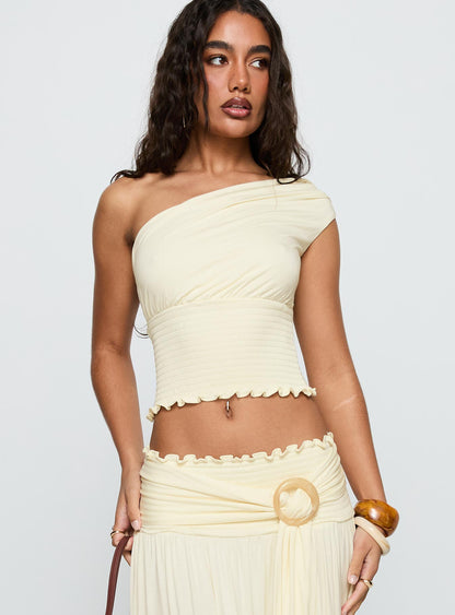 Full Orbit One Shoulder Top Cream