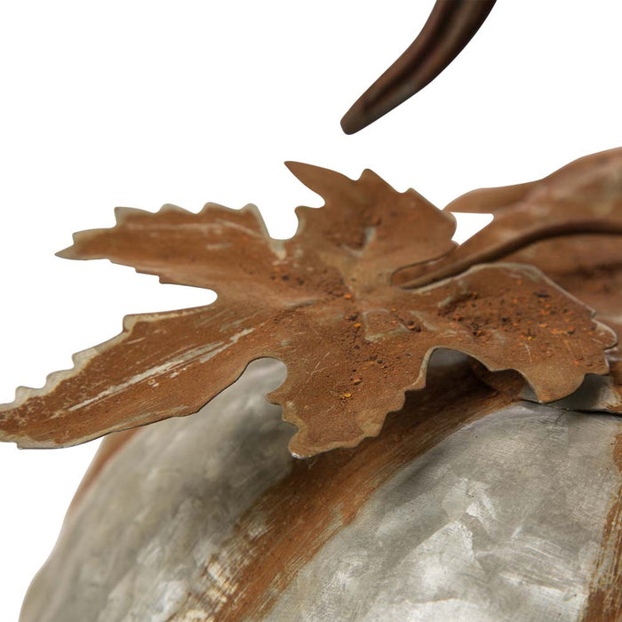 12"D Galvanized Metal Round Pumpkin
