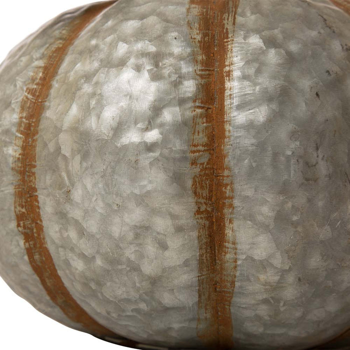 12"D Galvanized Metal Round Pumpkin
