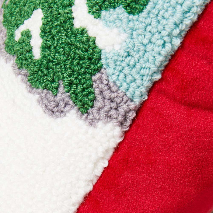 14"L Hooked Christmas Dog Throw Pillow