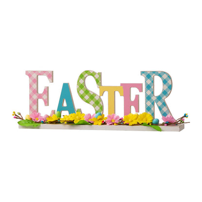 16"L Wooden "EASTER" Table Decor