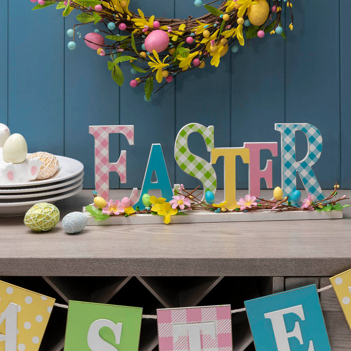 16"L Wooden "EASTER" Table Decor