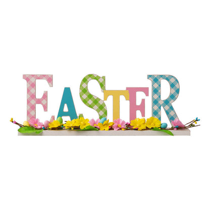 16"L Wooden "EASTER" Table Decor
