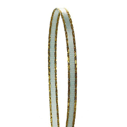 1/8in. X 50 Yards Light Blue Gold Edge Satin Ribbon (pm57520178)