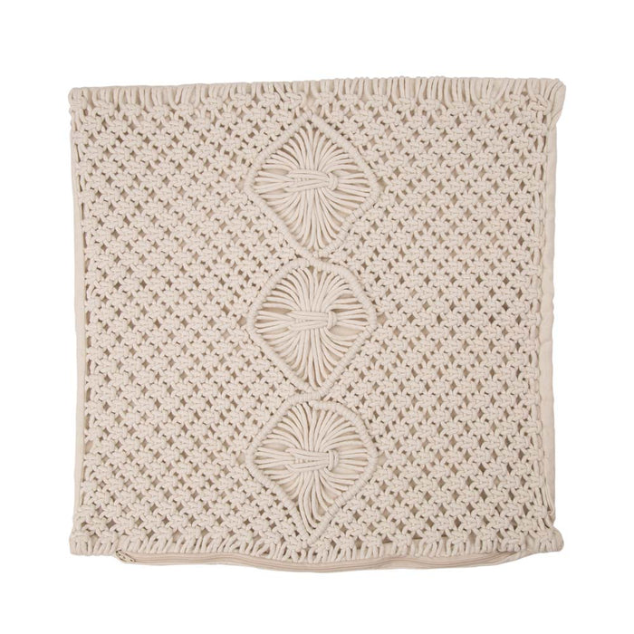 18"L*18"W Diamond Handmade Cotton Rope Pillow Cover