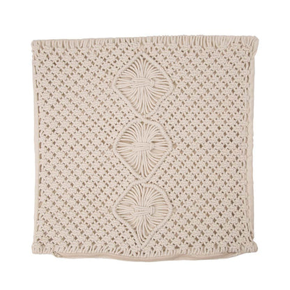 18"L*18"W Diamond Handmade Cotton Rope Pillow Cover