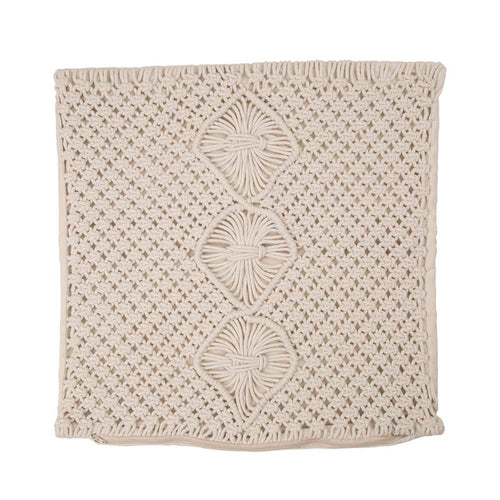 18"L*18"W Diamond Handmade Cotton Rope Pillow Cover