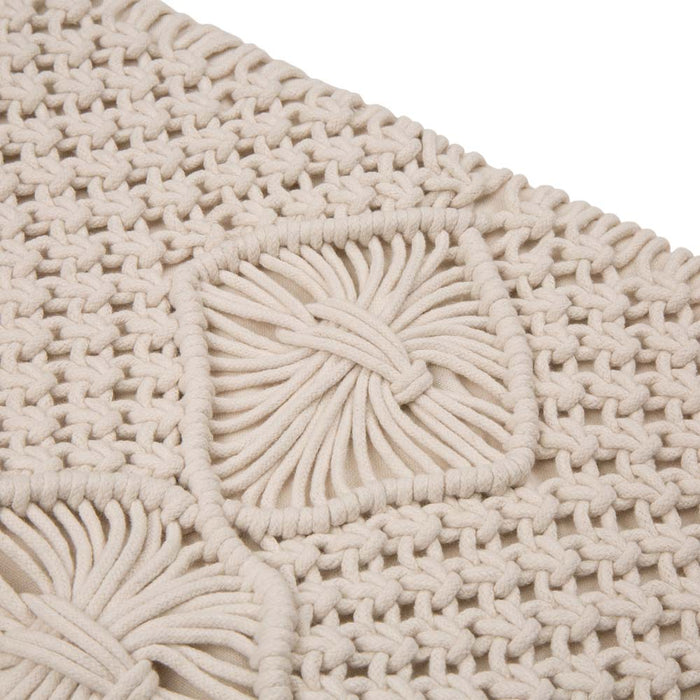 18"L*18"W Diamond Handmade Cotton Rope Pillow Cover