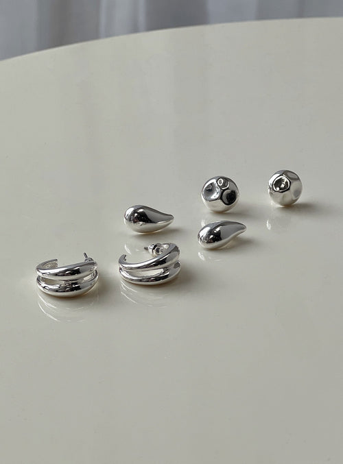 Run The Party Earring Pack Silver