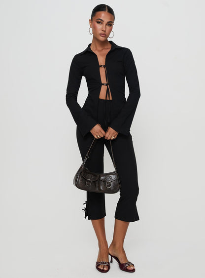 Nataline Long Sleeve Top Black