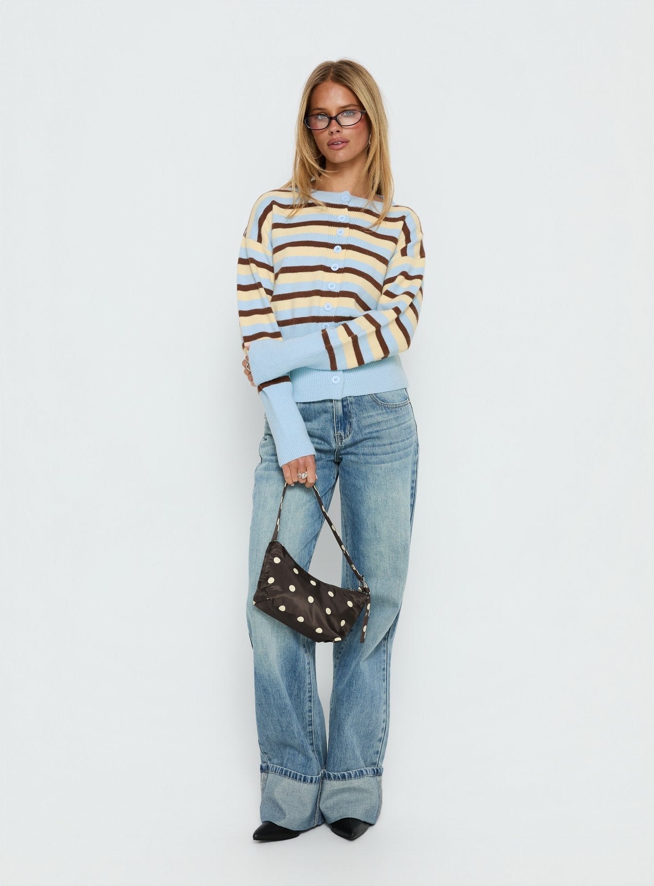 Rhitta Button Down Cardigan Multi Stripe