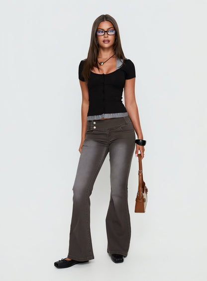 Orelie Layered Knit Top Multi