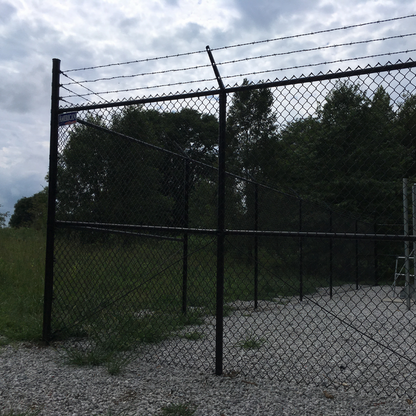 2" x 1-5/8" Steel Black Vinyl Coated Barbed Wire Arm for Black Vinyl Chain Link Fences