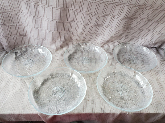20 Piece Clear Glass Flower Petal Dish Set
