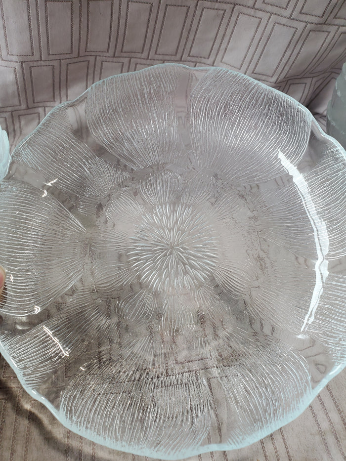 20 Piece Clear Glass Flower Petal Dish Set