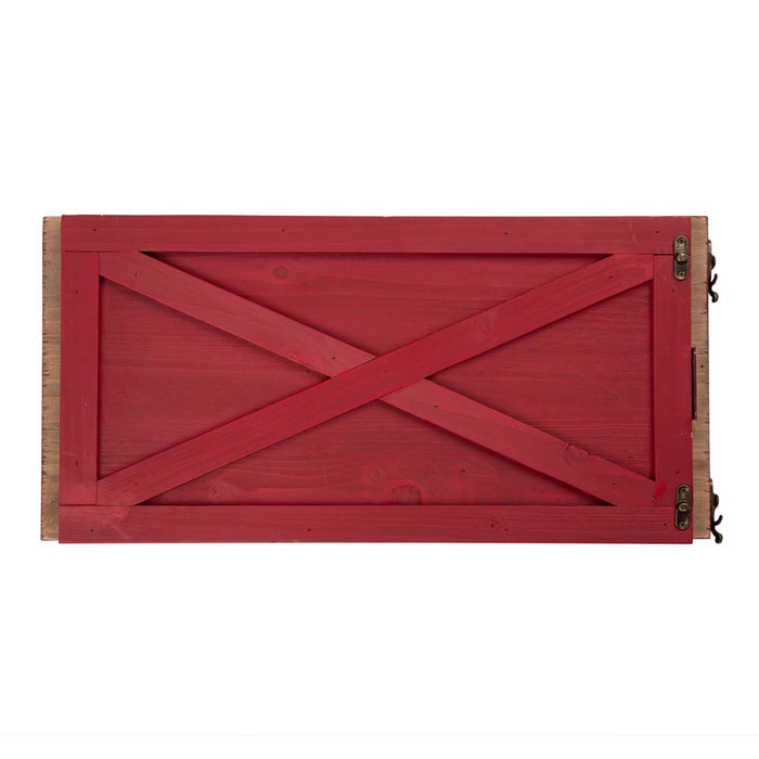 22.09"L Red Wooden Christmas Tree Collar