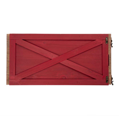 22.09"L Red Wooden Christmas Tree Collar