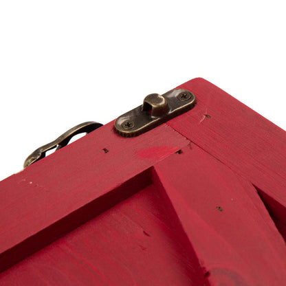 22.09"L Red Wooden Christmas Tree Collar