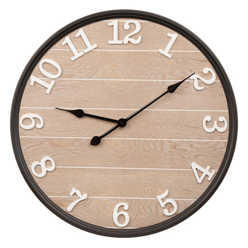23.60"D Farmhouse Metal Wooden Round Wall Clock