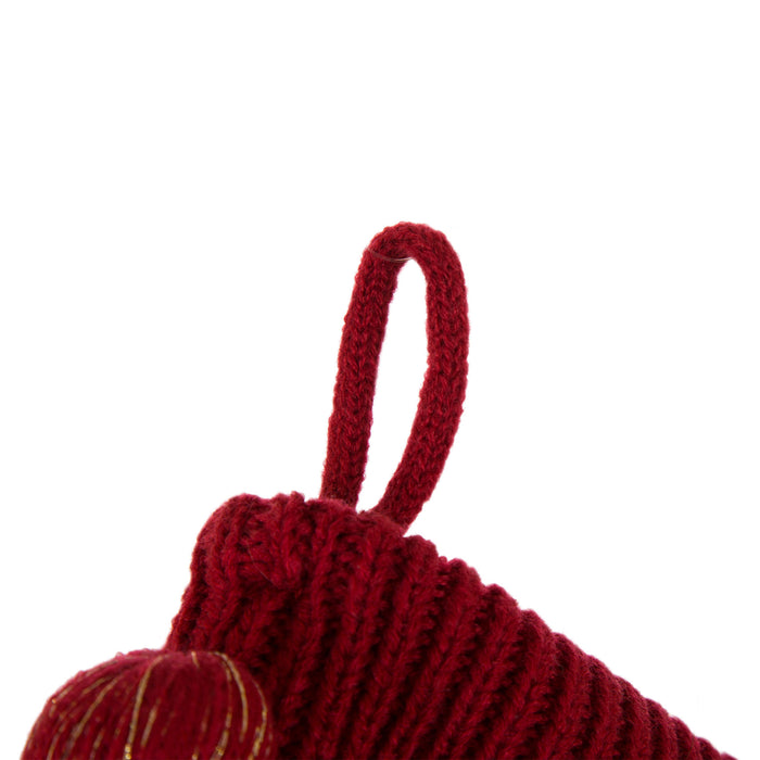 24"L Knitted Acrylic Christmas Stocking w/Snowflake